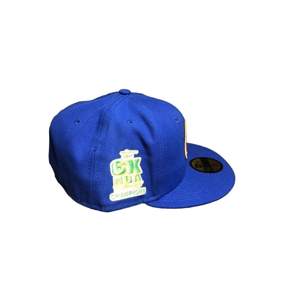 New Era Golden State Warriors Pop Citrus 59FIFTY Fitted Cap Hat Size 7 3/4 - Picture 2 of 5